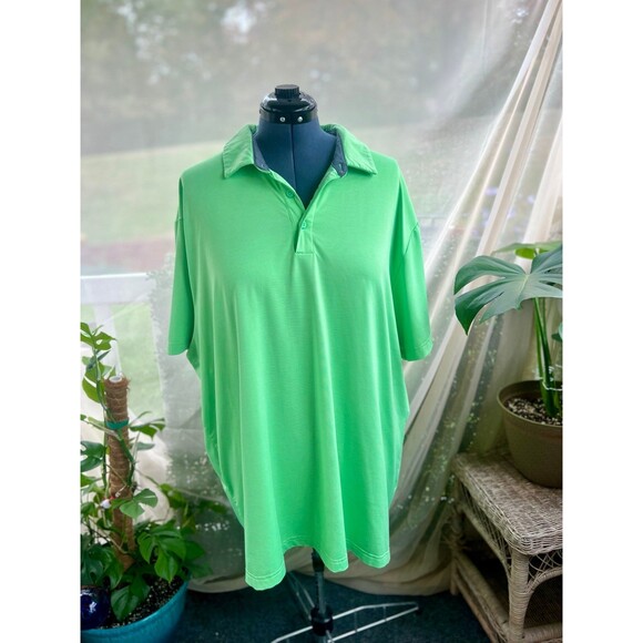 Bright Neon Green Performance Polo Golf Business Vacation - Picture 1 of 3